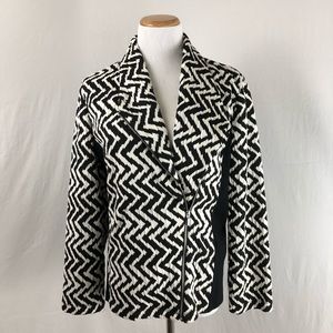 Chico’s Zigzag Jacquard Moto Jacket size 2 NWT
